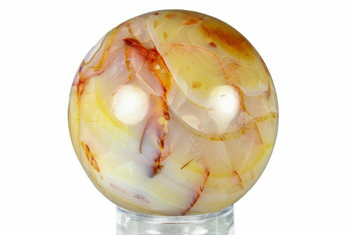 Colorful Banded Carnelian Agate Sphere - Madagascar #286121
